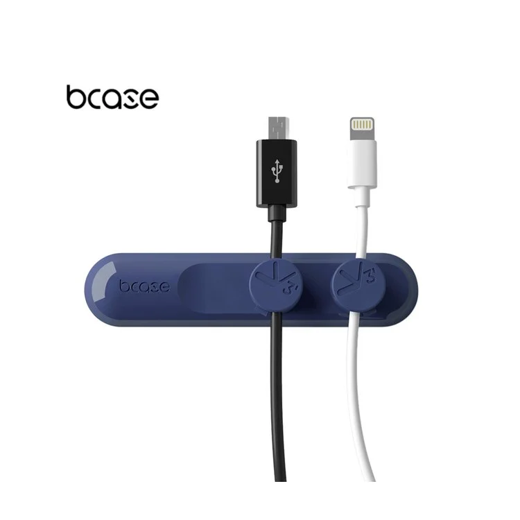 BCASE TUP Magnetic Desktop USB Cable Clips Cord Organizer 3 Sizes in 1 - Dark Blue