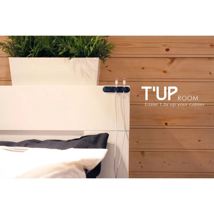 BCASE TUP Magnetic Desktop USB Cable Clips Cord Organizer 3 Sizes in 1 - Dark Blue