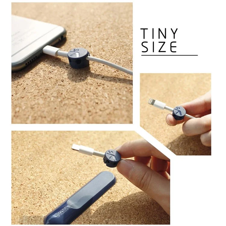 BCASE TUP Magnetic Desktop USB Cable Clips Cord Organizer 3 Sizes in 1 - Dark Blue