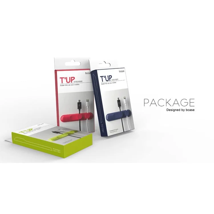 BCASE TUP Magnetic Desktop USB Cable Clips Cord Organizer 3 Sizes in 1 - Dark Blue
