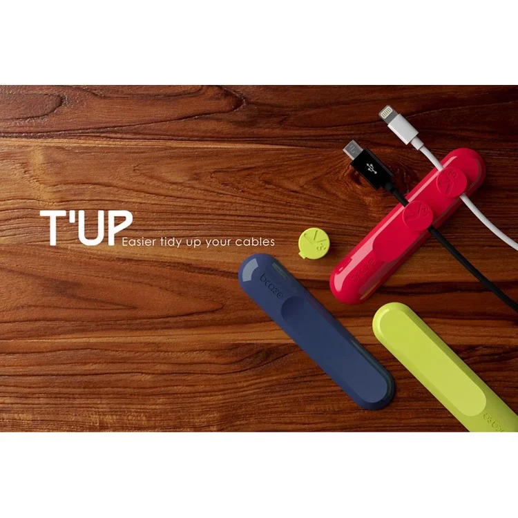 BCASE TUP Magnetic Desktop USB Cable Clips Cord Organizer 3 Sizes in 1 - Dark Blue