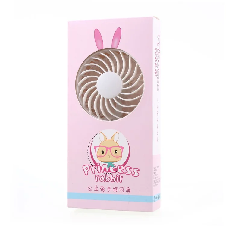 Cute Shape Portable USB Cooling Fan Handheld Mini Fan with 2 Adjustable Speeds - Pink / Rabbit