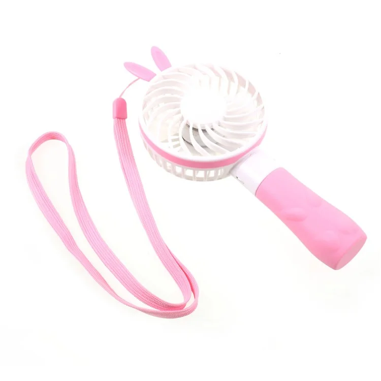 Cute Shape Portable USB Cooling Fan Handheld Mini Fan with 2 Adjustable Speeds - Pink / Rabbit
