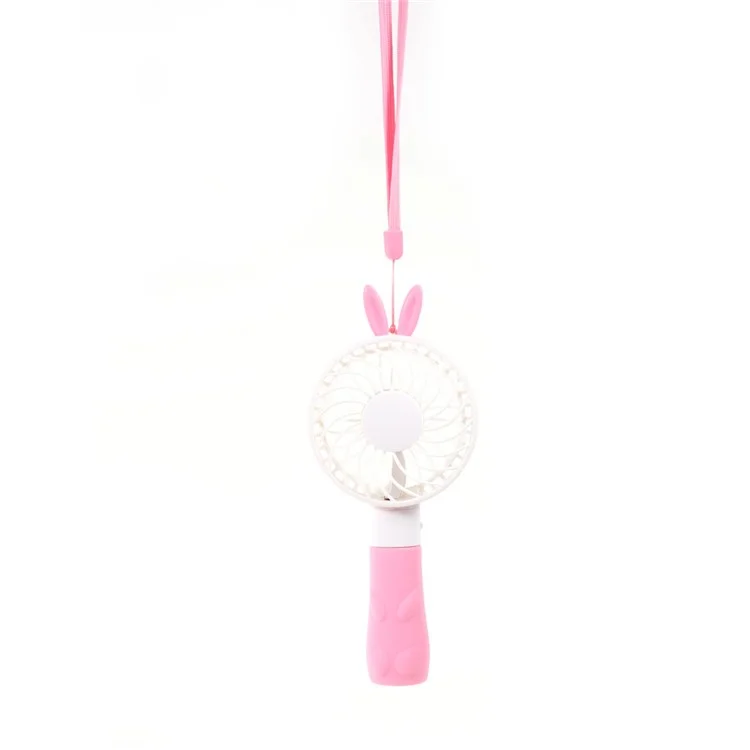 Cute Shape Portable USB Cooling Fan Handheld Mini Fan with 2 Adjustable Speeds - Pink / Rabbit