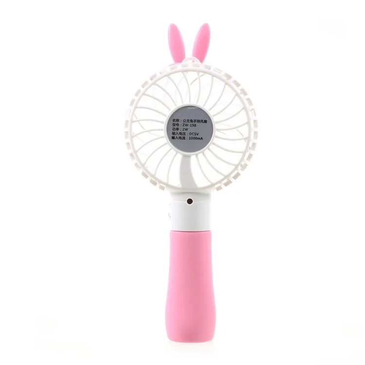 Cute Shape Portable USB Cooling Fan Handheld Mini Fan with 2 Adjustable Speeds - Pink / Rabbit