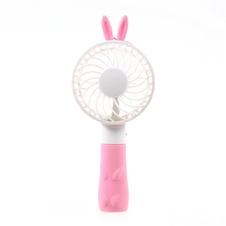 Cute Shape Portable USB Cooling Fan Handheld Mini Fan with 2 Adjustable Speeds - Pink / Rabbit