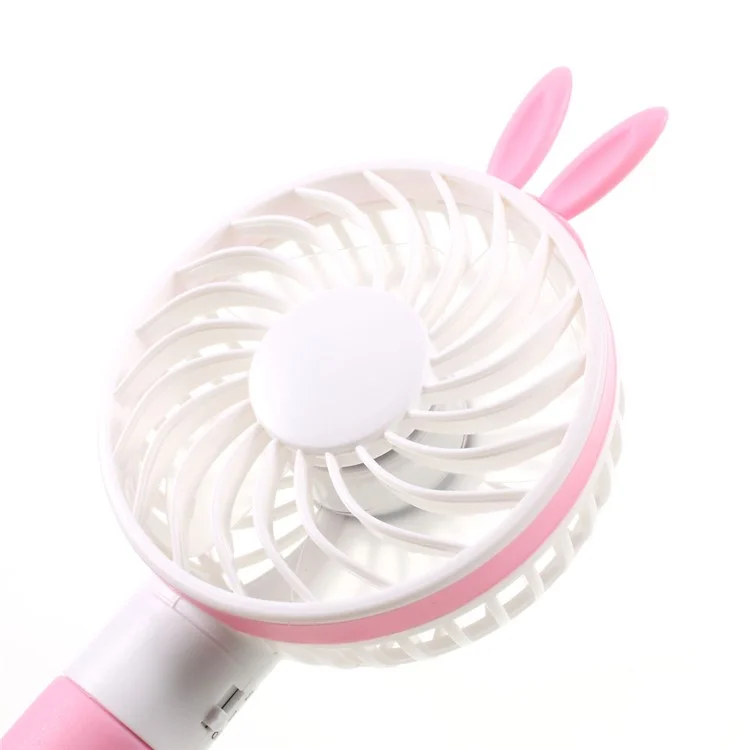 Cute Shape Portable USB Cooling Fan Handheld Mini Fan with 2 Adjustable Speeds - Pink / Rabbit