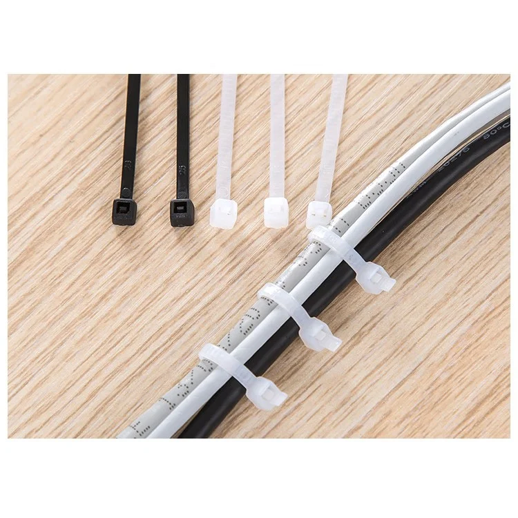 100 Teile / Los 2,5 X 200mm 8-Zoll-selbsthemmendes Nylon-Kabel-Krawatten - Schwarz