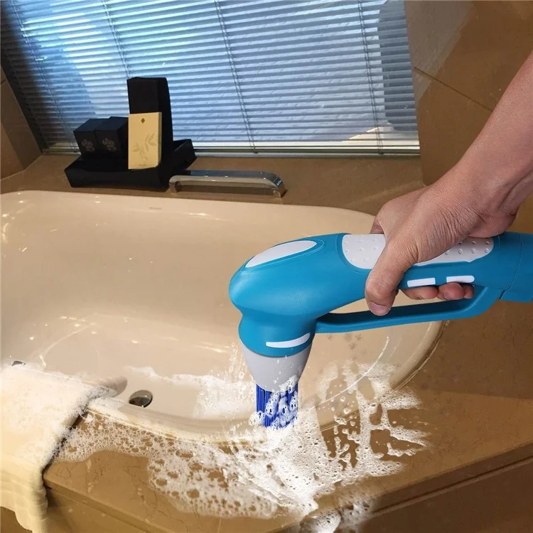 Handheld Cordless Electric Tile Scrubber Household Spin Scrubber for Bathroom and Kitchen - EU Plug