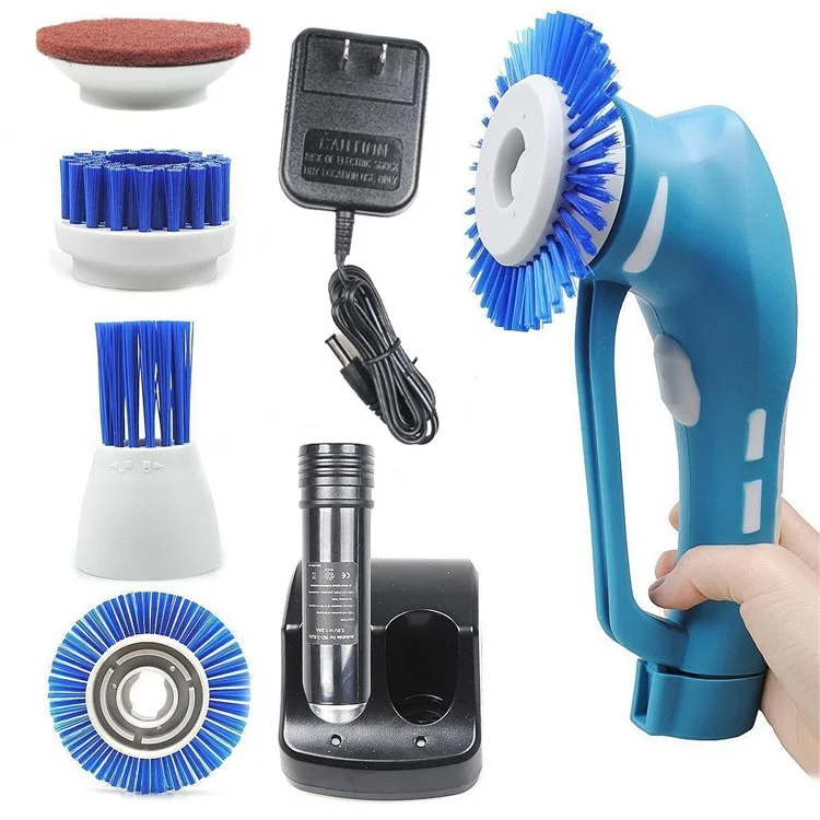 Handheld Cordless Electric Tile Scrubber Household Spin Scrubber for Bathroom and Kitchen - EU Plug
