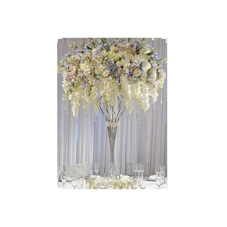 12 Pack One Set Artificial Wisteria Vine Silk Hanging Flower Wedding Festival Decor - White