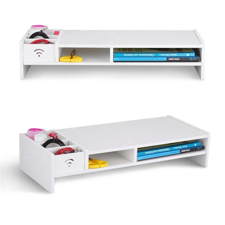 Computer Monitor Stand Desktop Organizer Rack with 5-Compartment Storage for Home and Office Supplies