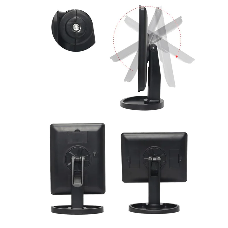 Women's Touch Control LED Cosmetic Mirror with Organizer Stand - Black