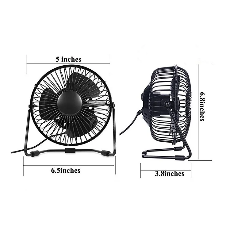 RGB LED Programmable Cooling Fan 360 Degree Rotation Mini USB Table Fan