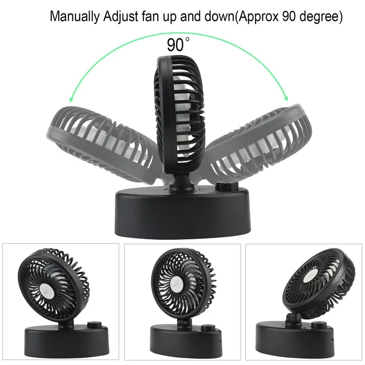 R-20 Mini USB Oscillating Table Desk Fan USB Powered ONLY (No Battery) Stepless Speed Settings