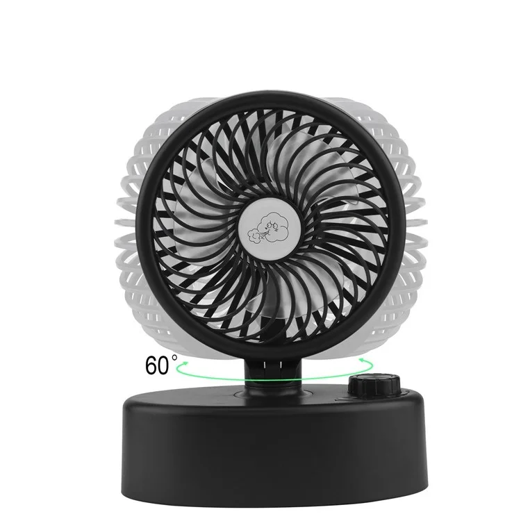 R-20 Mini USB Oscillating Table Desk Fan USB Powered ONLY (No Battery) Stepless Speed Settings