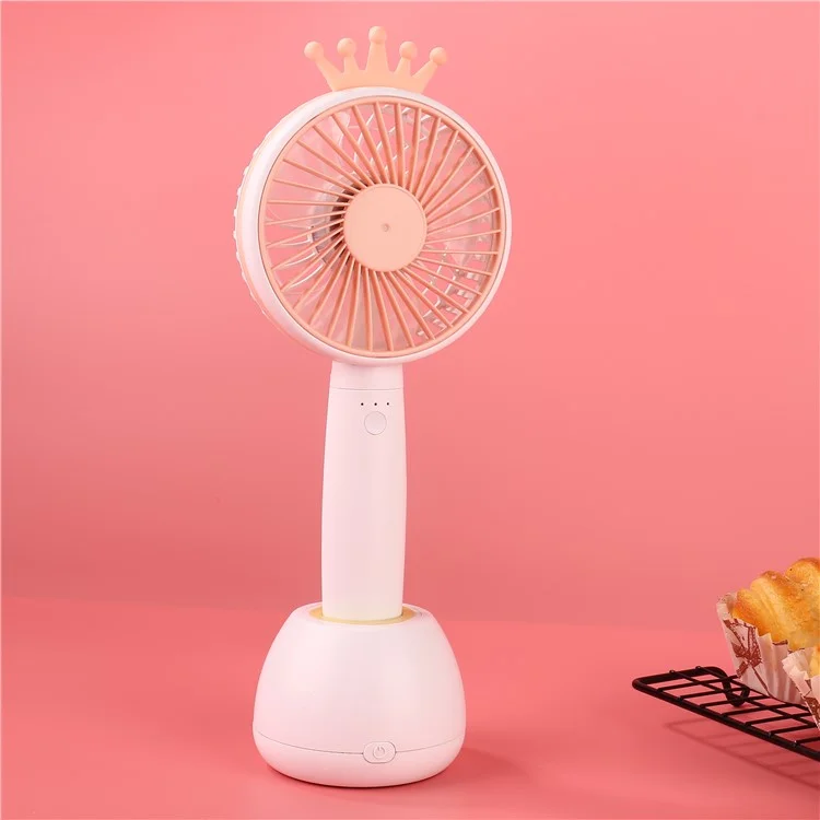 A8 Rotary Base Low Noise USB Charging Cooling Fan with 800mAh Battery - Crown