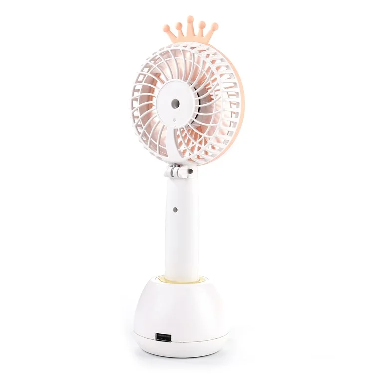 A8 Rotary Base Low Noise USB Charging Cooling Fan with 800mAh Battery - Crown