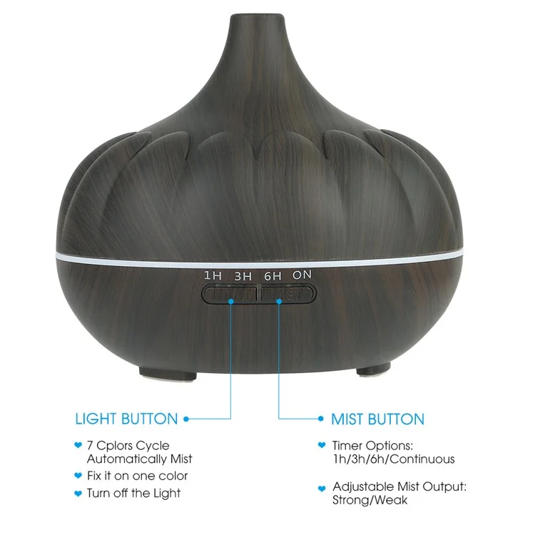 01 550ml Air Humidifier Essential Oil Lamp Aromatherapy Electric Aroma Diffuser