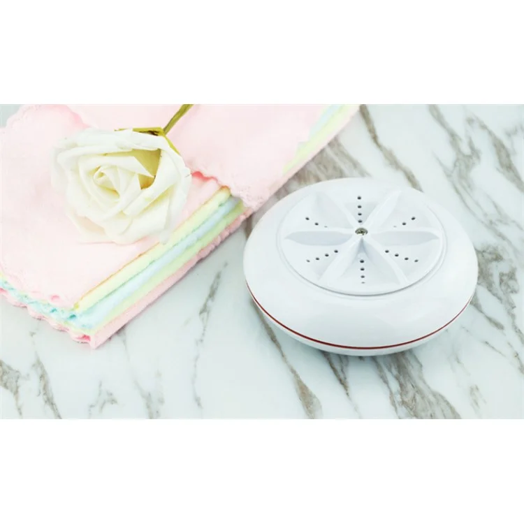 Portable USB Electric Turbine Ultrasonic Mini Clothes Washing Machine - Black