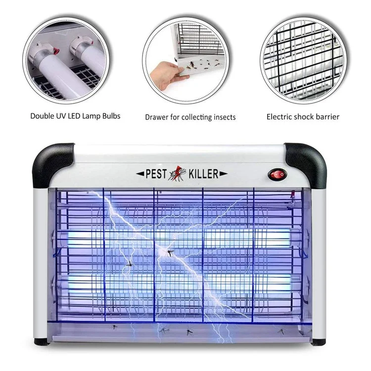 Photocatalyst LED Lámpara Asesina de Mosquitos 20W Mosquito Luz de Mosquito Electronic Bug Zapper Mosquito Repelente Luz - Enchufe de la ue