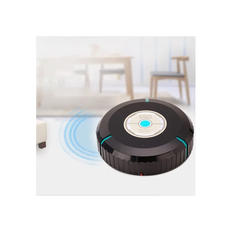 Portable Automatic Vacuum Cleaner Robot Floor Cleaning Sweeper - Black