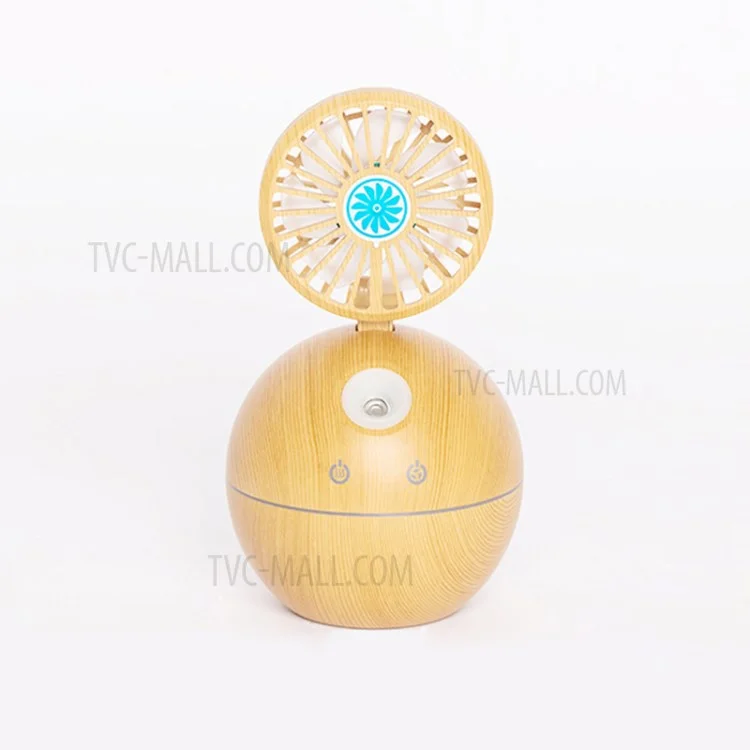 USB Rechargeable Colorful Night Light Mini Aroma Diffuser Spray Fan Desktop Humidifier Fan - Yellow