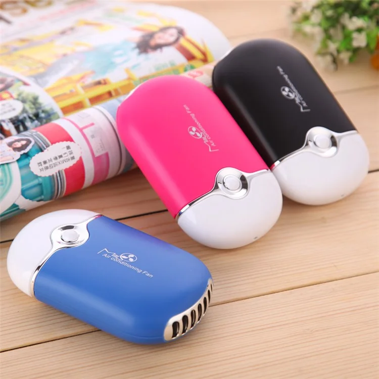 Mini Portable USB Rechargeable Air Conditioning Fan with Stand Smile-22 Series- Black