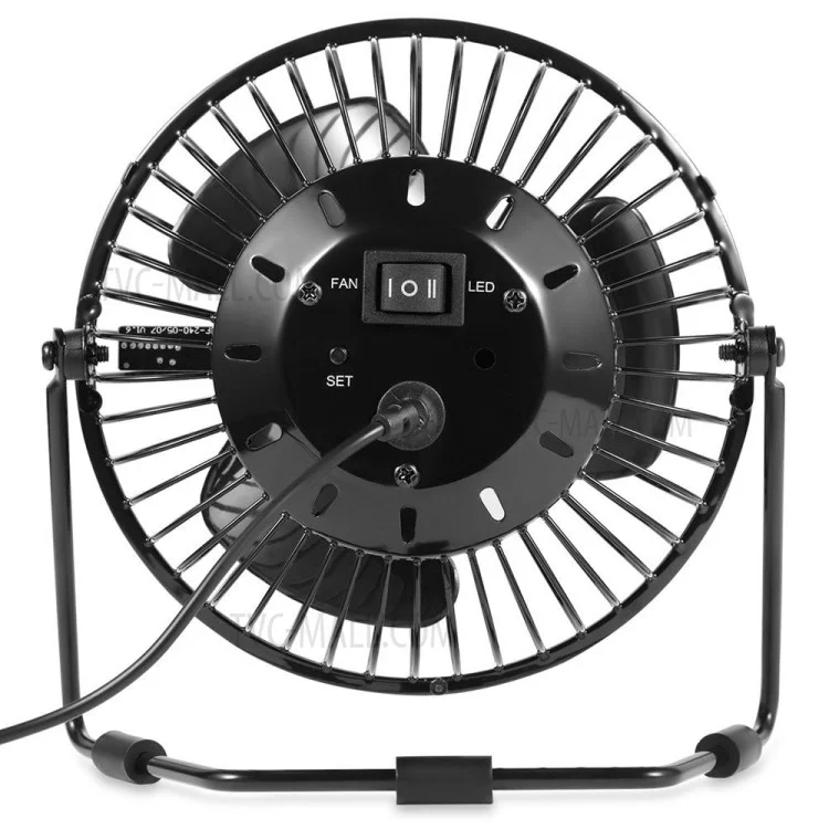 3-in-1 Desktop Calendar, Clock and Temperature USB Fan 2 Speed 5" Mini Fan (UF-240-05CC)