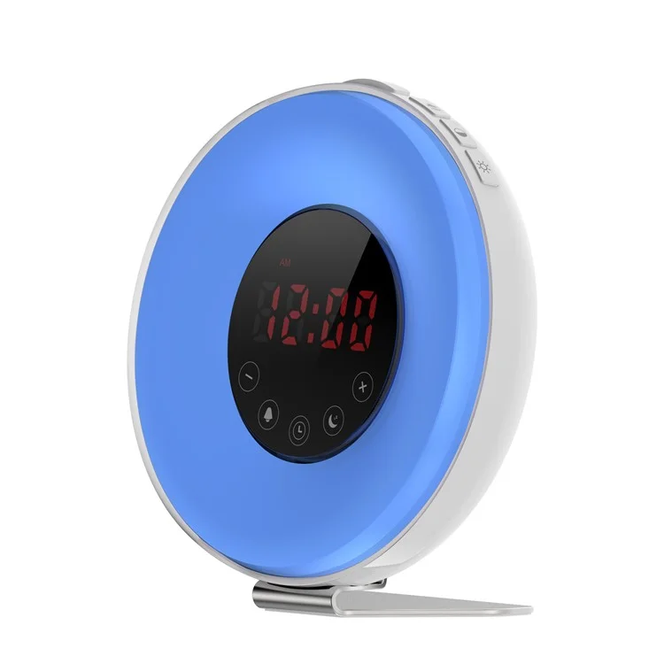 Sunrise Sunset Simulation Wake Up Light Digital Orologio Digitale Radio FM Radio Colorful LED Lampada Mini Luce Notturna - Spina Dell'UE