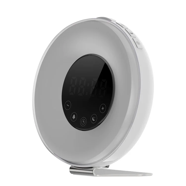 Sonnenaufgang-Sonnenuntergang-Simulationsaufwecklicht Digitaler Wecker UKW-Radio Farbige LED-Lampe Mini-Nachtlicht - EU-Stecker