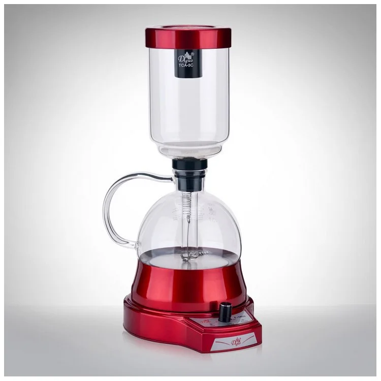 Electric Siphon Coffee Maker Espresso Pot 360ML - Red / US Plug
