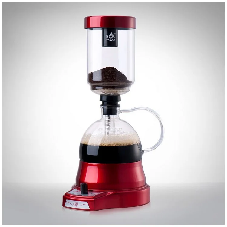 Electric Siphon Coffee Maker Espresso Pot 360ML - Red / US Plug