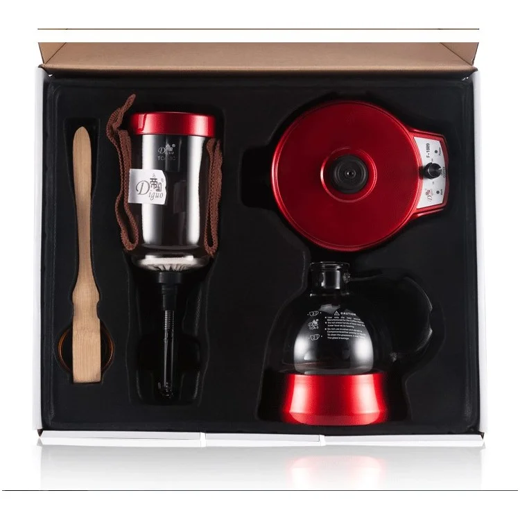 Electric Siphon Coffee Maker Espresso Pot 360ML - Red / US Plug