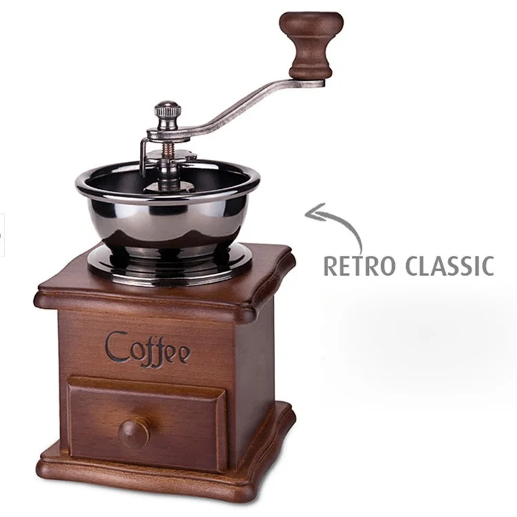 Hand Coffee Bean Grinder Manual Grinding Machine Coffee Grinder - Brown