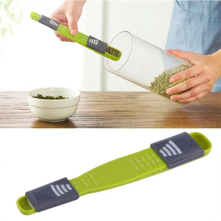 Double End Adjustable Scale Spoon Eight Stalls Metric Measuring Spoon