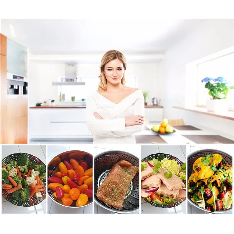 9 inch High-grade Stainless Steel Vegetable Steamer Durable Food Folding Steamer