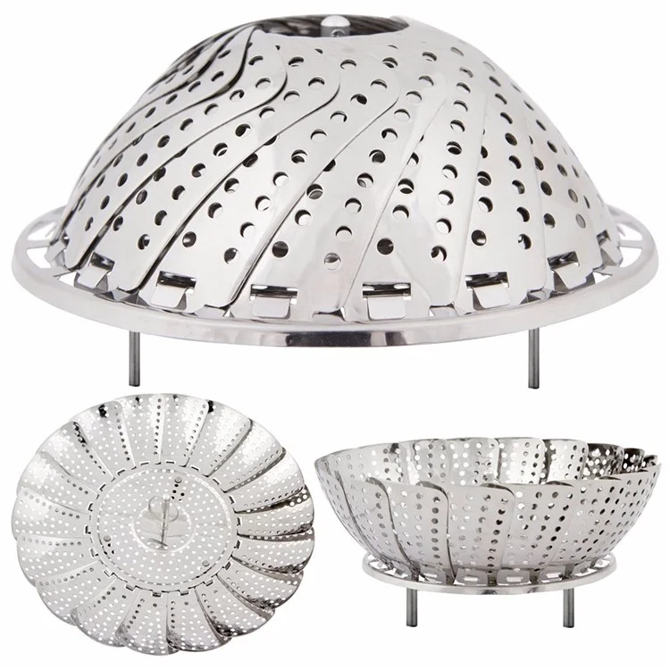 9 inch High-grade Stainless Steel Vegetable Steamer Durable Food Folding Steamer