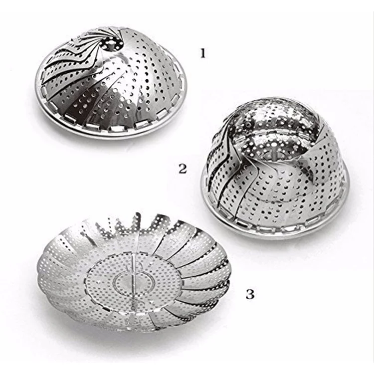 9 inch High-grade Stainless Steel Vegetable Steamer Durable Food Folding Steamer