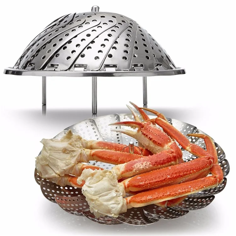 9 inch High-grade Stainless Steel Vegetable Steamer Durable Food Folding Steamer