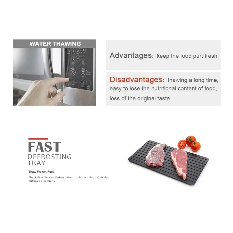 Safe and Fast Defrosting Tray Meat Food Fast Defrosting Tray Kitchen Tools, Size: 23 x 16.5 x 0.2cm