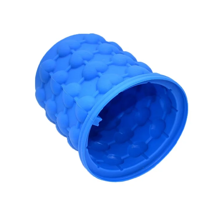 Silicone Heart-shape Ice Cube Maker Space Saving Ice Cube Maker, Size: L - Blue