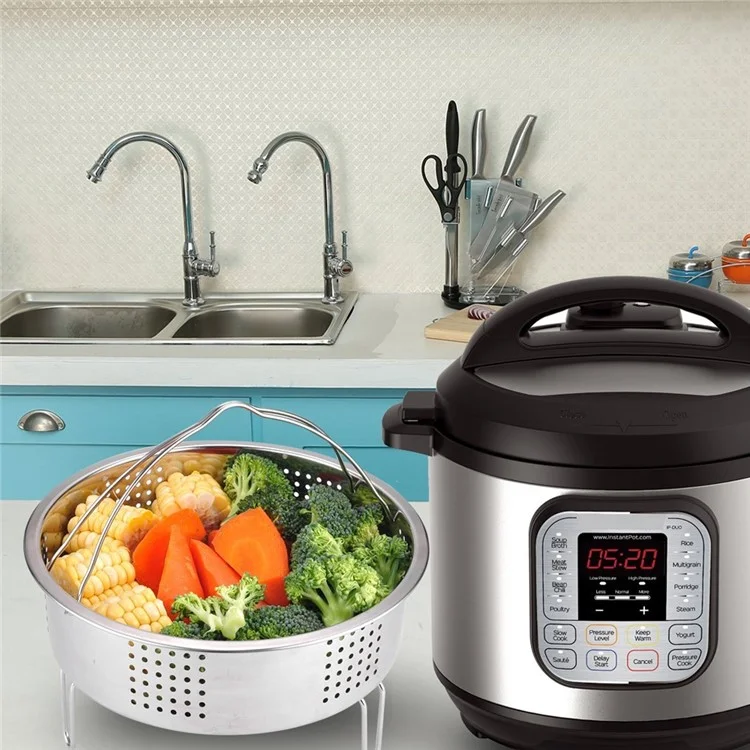 Stainless Steel Steamer Basket with Handle for Instant Pot 6, 8 qt