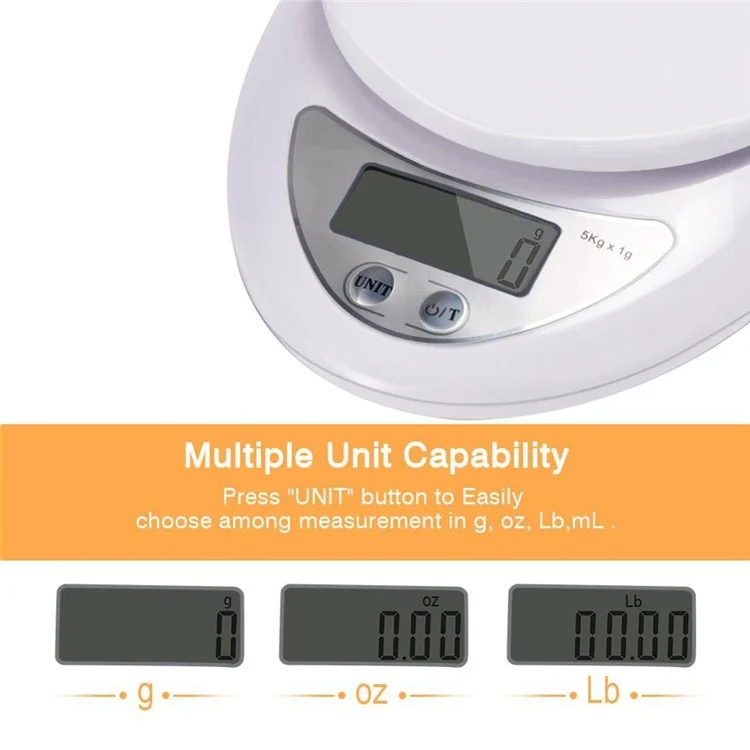 5000g / 1G Cuisine Postale Balance De Cuisson De La Médecine Balance De La Médecine Balances De Pesage Balances Électroniques À LED Avec Plateau