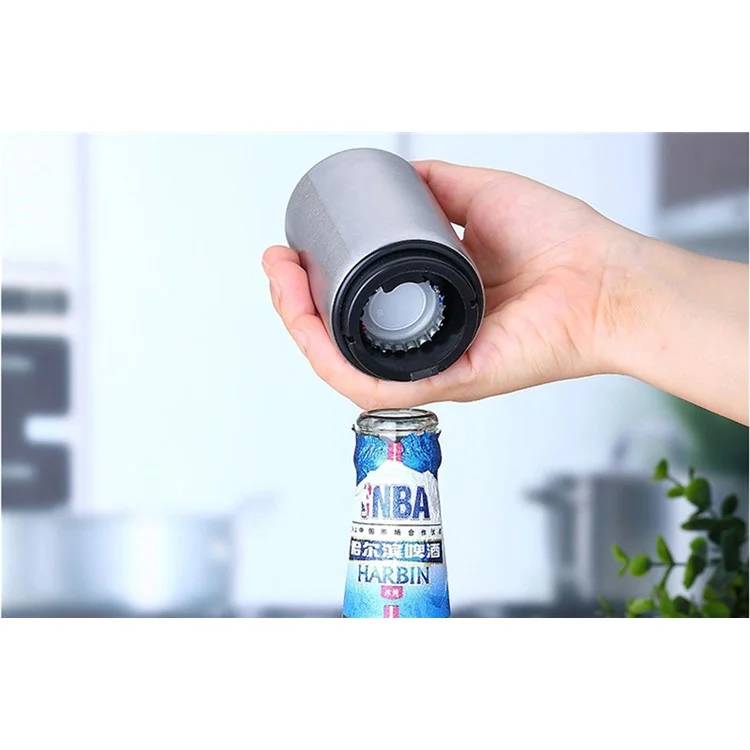 Easy Opener Stainless Steel Columned Beer Bottle Opener - Silver Color