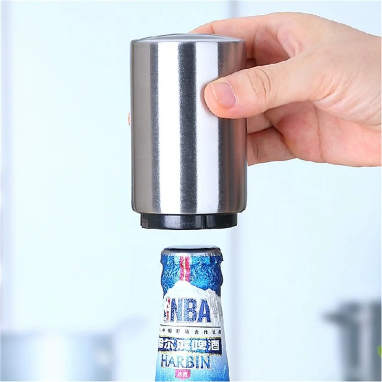 Easy Opener Stainless Steel Columned Beer Bottle Opener - Silver Color