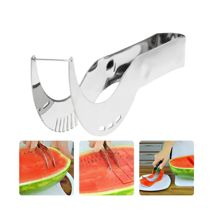 Stainless Steel Sharp Creative Cantaloupe Watermelon Slicer Cutter Fruit Splitter