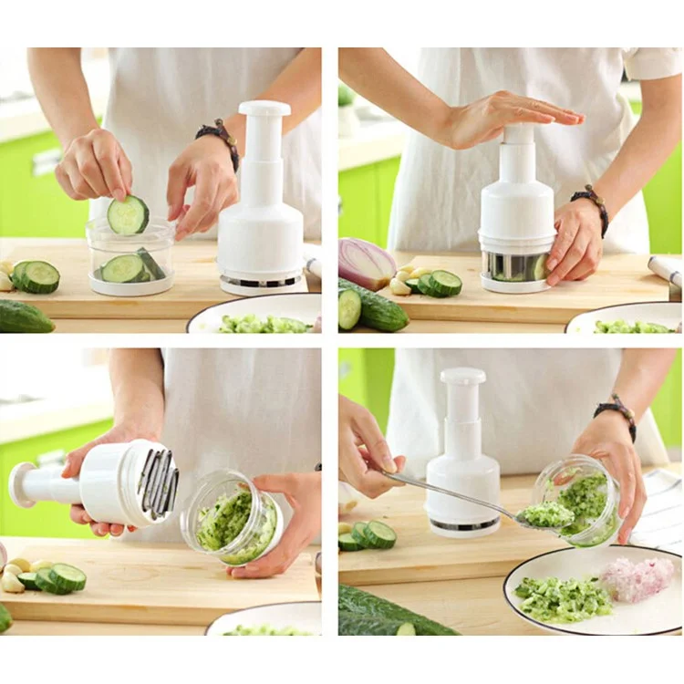 Stainless Steel Kitchen Pressing Vegetable Onion Garlic Chopper Cutter Slicer Peeler Dicer