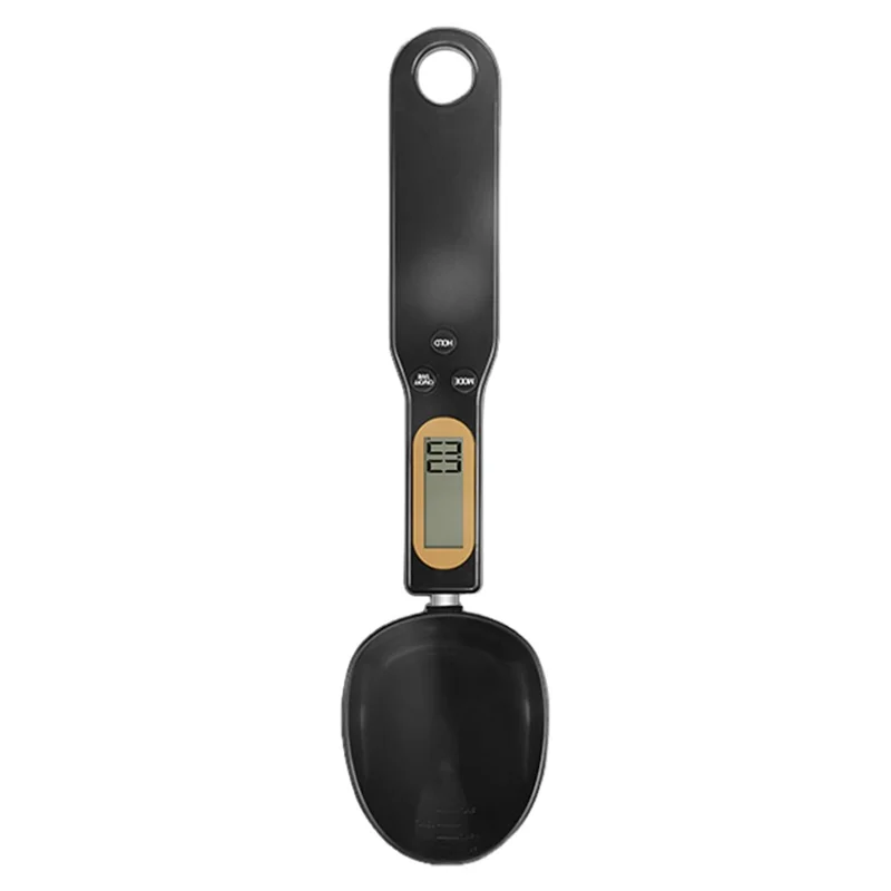 Balança de Colher Medidora Digital de 500g, Precisão de 0,1g, Escala de Alimentos de Cozinha de Alta Precisão (Sem FDA, Livre de BPA) - Preta
