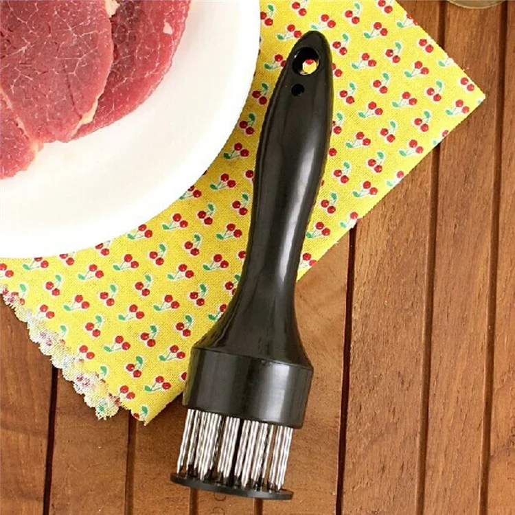 21-Pin Stainless Steel Needle Meat Tenderizer Kitchen Tool - Black